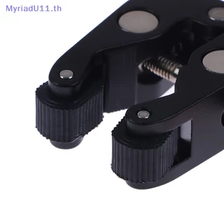 MyriadU แคลมป์อลูมิเนียมอัลลอยด์พร้อมแคลมป์แขนคู่ 1/4 3/8 รูสําหรับโทรศัพท์วิดีโอเมาท์กล้องจอภาพไฟ LED Mic