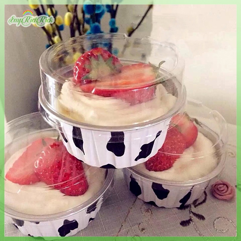 Erck> ใหม่ ถ้วยคัพเค้ก อลูมิเนียมฟอยล์ ทรงกลม พร้อมฝาปิด 125 มล. 10 ชิ้น