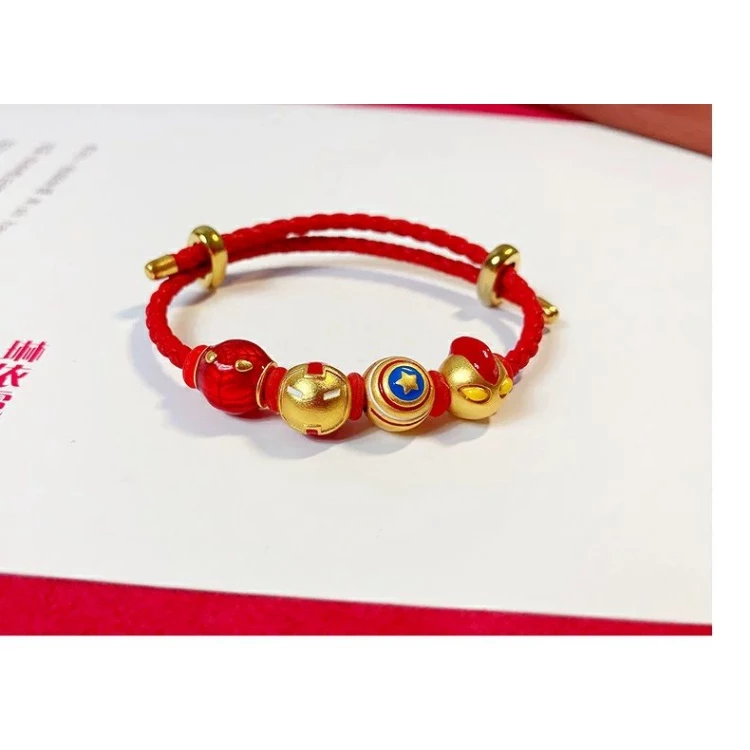 สร้อยข้อมือลูกปัด ลายไอรอนแมน สไปเดอร์แมน อุลตร้าแมน สีทอง thumbnail 10