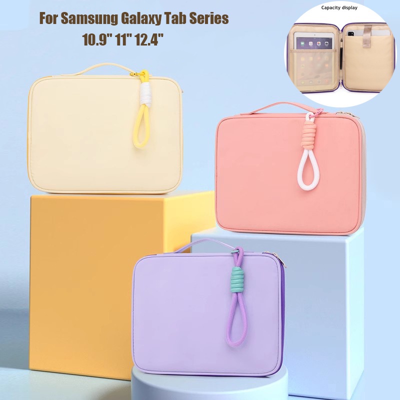 กระเป๋าแท็บเล็ต พร้อมสายคล้องมือ สําหรับ Samsung Galaxy Tab A9 8.7 นิ้ว A9 Plus S9 FE Plus S7 FE S8 S9 Plus A8 10.5