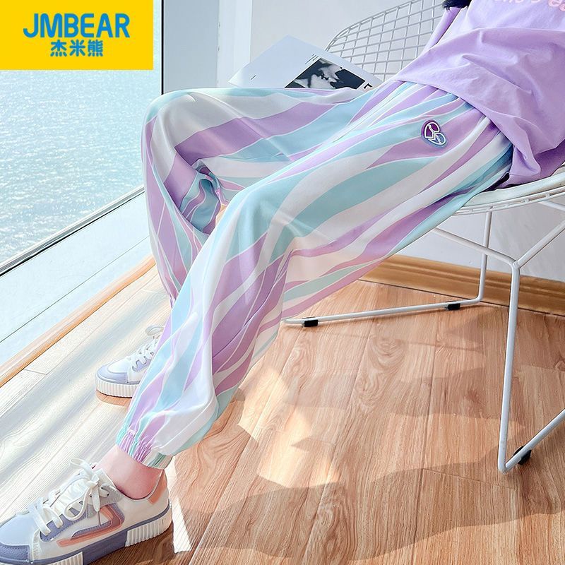 กางเกงกีฬาขายาวลําลอง ผ้าเรยอน แบบบาง ป้องกันยุง แฟชั่นฤดูร้อน สําหรับเด็กผู้หญิง - รูปที่ 5