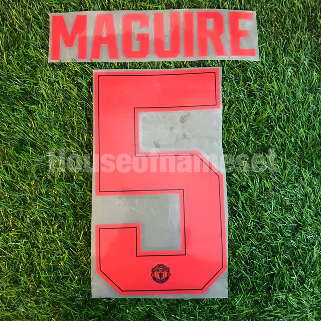 Maguire 5 Mancutd ชุดชื่อแบบกําหนดเองที่สาม nns 19/20