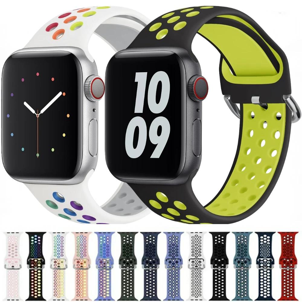 สายนาฬิกาข้อมือซิลิโคน สําหรับ Smart Watch Band Series Ultra 2 9 8 7 6 5 4 SE 3 iWatch 45 มม. 41 มม. 49 มม. 44 มม. 40 มม. 42 มม. 38 มม.