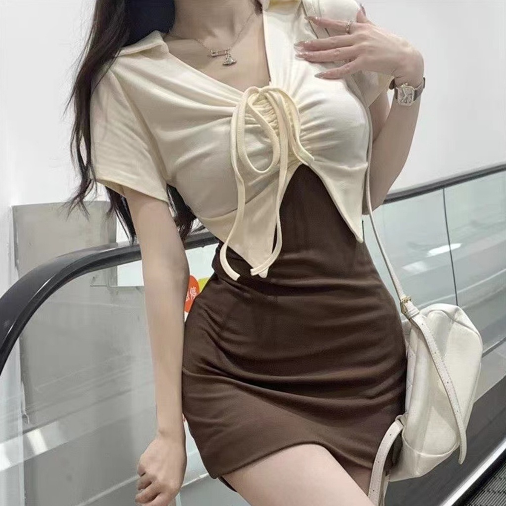 กระโปรงสั้น แต่งตัว dress กระโปรงทรงเอ สไตล์เกาหลี