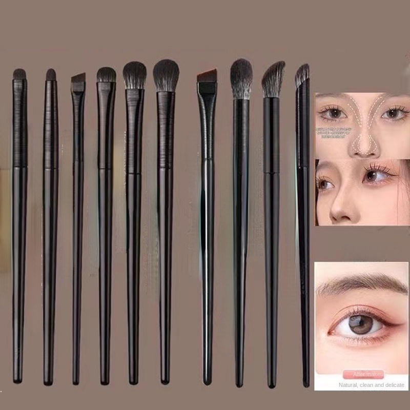 แปรงแต่งหน้า แปรงเขียนคิ้ว อายไลเนอร์ ตา 10 ชิ้น