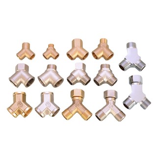Y-type Inner Thread Three-Way Joint DN6/8/10/15 ด้านนอกด้านในสามด้ายด้านนอก Herringbone ทองแดงทั้งหมดข้อต่อยืดหยุ่น One Point Two-Way Water Separator [YMH-QB3]