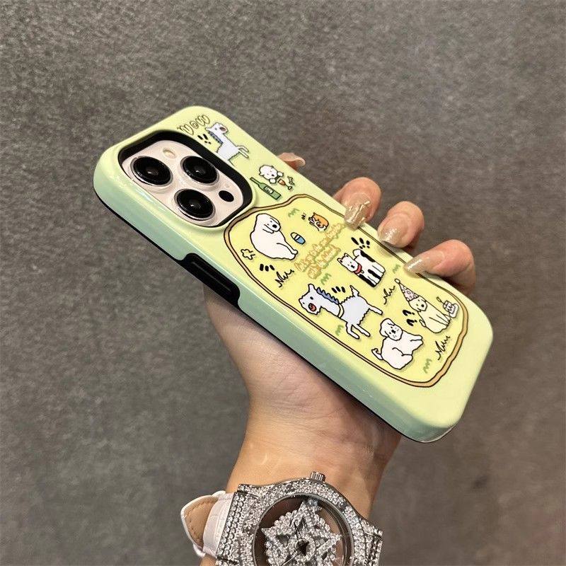 เคสโทรศัพท์มือถือ แบบสองชั้น ลายสัตว์ สําหรับ iPhone11 12 13 14 15 15Pro 12Promax 13Promax 14Promax 