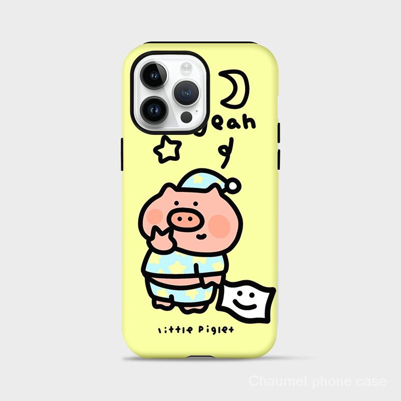 ใหม่ เคสโทรศัพท์มือถือแบบแข็ง สองชั้น ลายหมูสนุก สําหรับ Iphone 15 13 14promax 15Pro xr xsmax 2 in 1