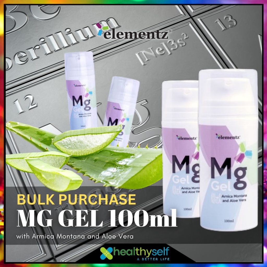 [จํานวนมาก] ELEMENTZ MAGNESIUM GEL Zesctein ภายใน® น้ํามันแมกนีเซียม, Arnica Montana และว่านหางจระเข