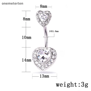 Rten Navel Piercing จิวสะดือรูปหัวใจประดับด้วยคริสตัล