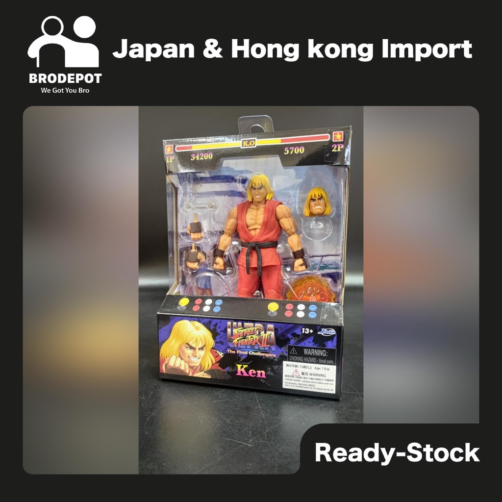 [Ready stock] JADA TOYS 6" Action Figure ULTRA STREET FIGHTER II Wave 2 Ken Masters