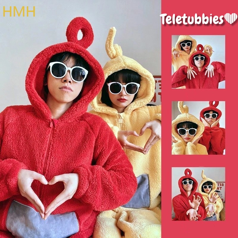 HMH พร้อมส่ง ชุดเทเลทับบี้ ชุดมาสคอต ชุดก๊อตจิ ชุดนอนขน Teletubbies