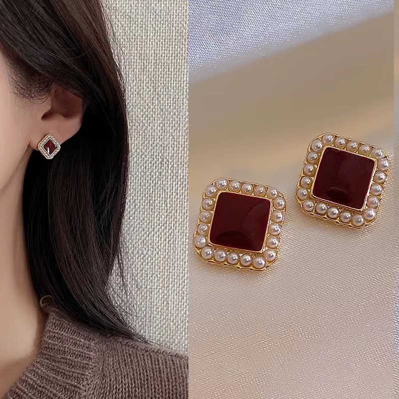 ใหม่ ต่างหูเพชร รูปตัวอักษร สวยหรู สไตล์เกาหลี - รูปที่ 2