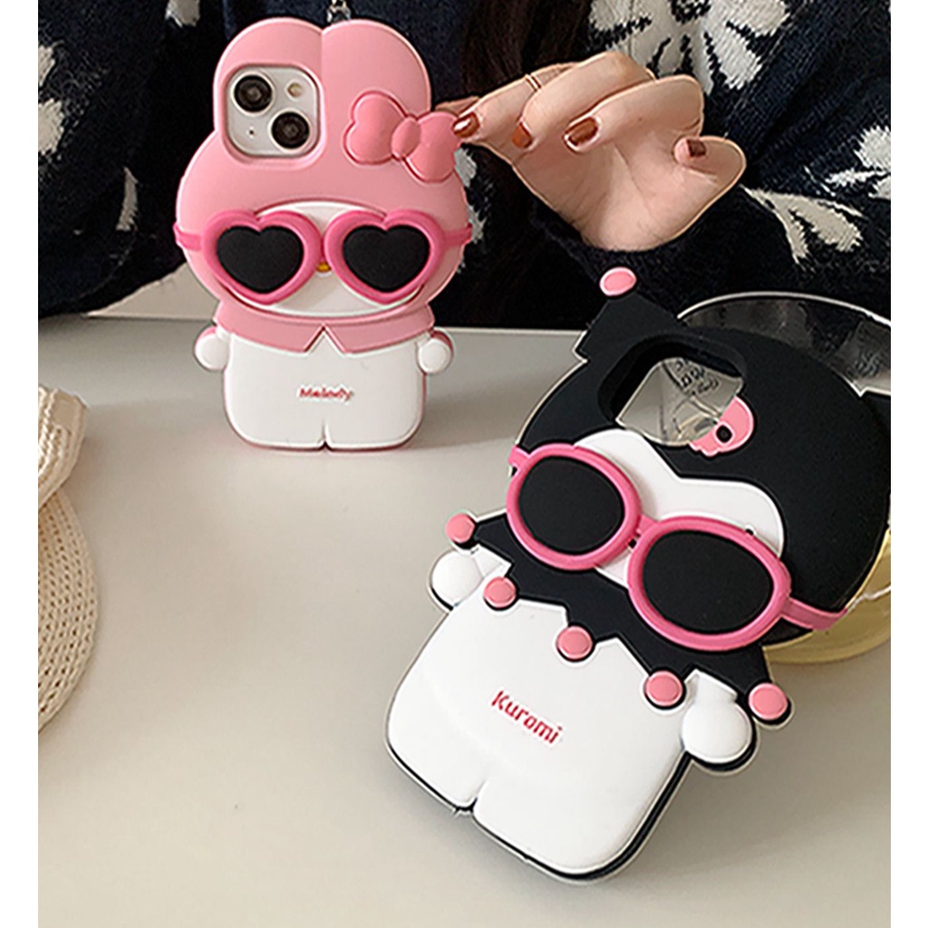 เคสโทรศัพท์มือถือ ซิลิโคน ป้องกันรอยขีดข่วน ป้องกันฝุ่น ลายการ์ตูน My Melody Kuromi สําหรับ iphone 11 12 13 14 15 Pro Max