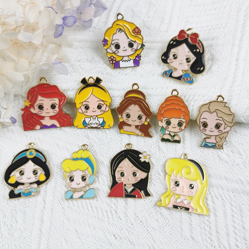 เครื่องประดับ พวงกุญแจ จี้การ์ตูนเจ้าหญิง แฮนด์เมด diy สไตล์เกาหลี