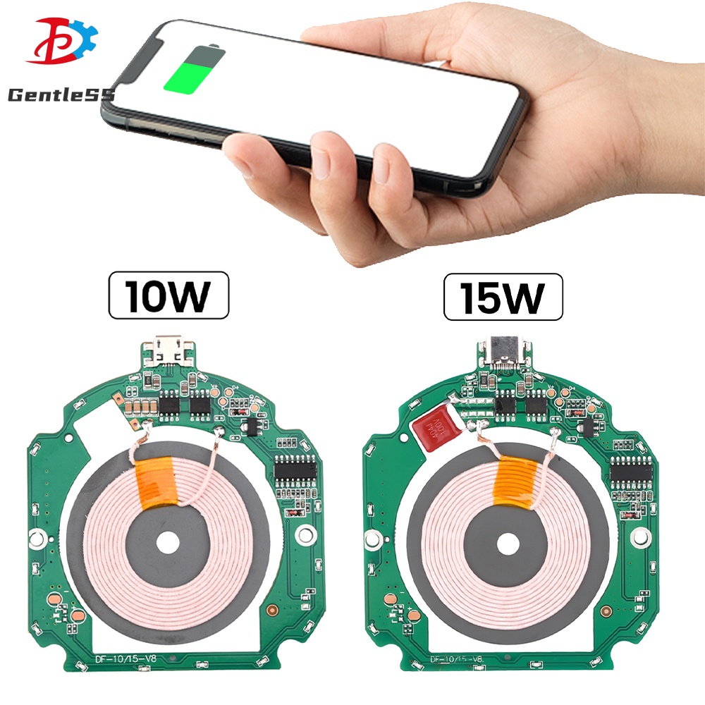 10W/15W High-Power PCBA Fast Charging Wireless Charger โมดูลเครื่องส่งสัญญาณ 5V 9V 12V Type-C