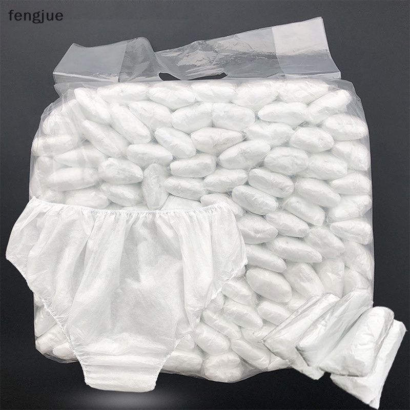 Fengjue กางเกงชั้นในกระดาษ แบบใช้แล้วทิ้ง สีขาว สําหรับผู้หญิง และผู้ชาย 10 ชิ้น