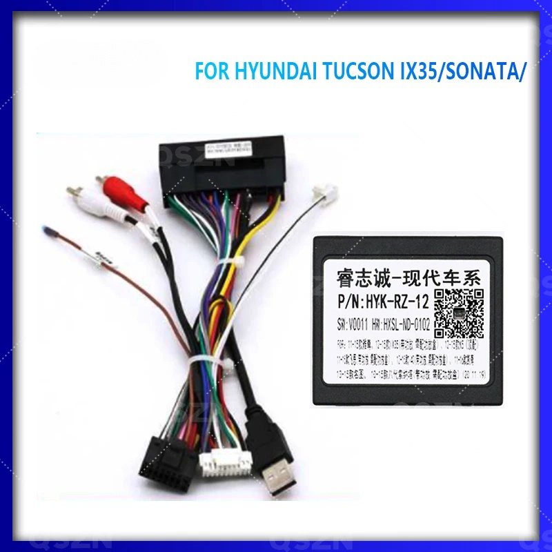 กล่องแคนบัส Android HYK-RZ-012 สําหรับ HYUNDAI TUCSON IX35/SONATA สายไฟ วิทยุรถยนต์ DVD 2 DIn สเตอริโอมัลติมีเดีย
