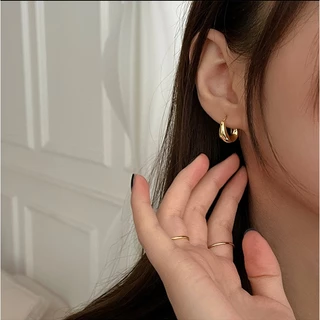 เครื่องประดับ ต่างหูเพทาย ทรงเรขาคณิต สีขาว สไตล์เกาหลี มินิมอล ของขวัญ ปาร์ตี้ สําหรับผู้หญิง