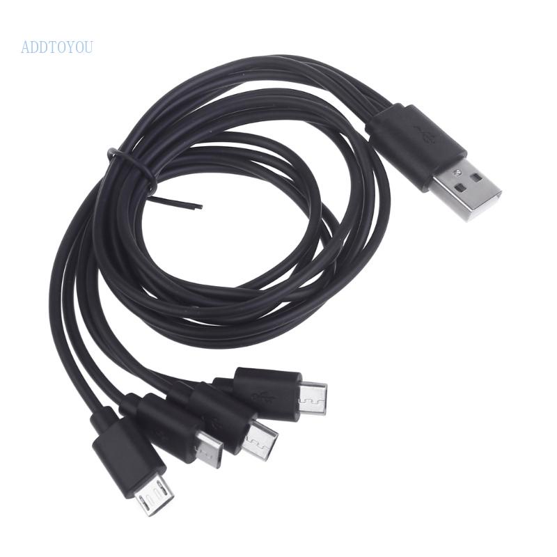 【3C】สายเคเบิลแยก Micro USB2 0 เป็น MicroUSB 4 in 1