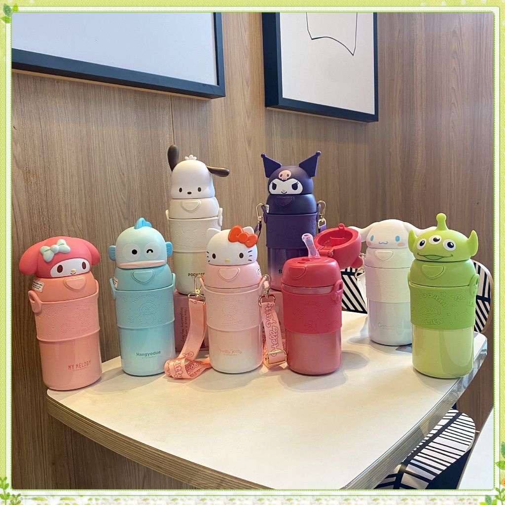 ✨✨youngtime Sanrio ขวดเก็บความร้อนการ์ตูน Sanrio น่ารัก Kuromi My Melody Hello Kitty แก้วเก็บความเย็น 316 กระติกน้ำสแตนเลส 560 มล. ขวดน้ำ youngtime✨✨