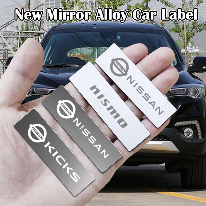 Nissan Kicks Mirror Metal Car Logo Stickers Label 3D Badge ป้ายตกแต่ง อุปกรณ์ตกแต่งรถยนต์