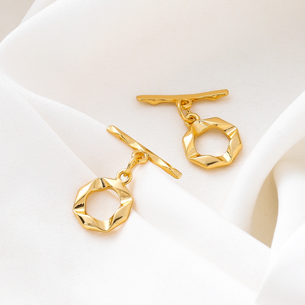 St.kunkka 2/4/6 ชิ้น 21 * 24.5 มม.14K/18K สี Retention ทองแท้นูน OT หัวเข็มขัดสําหรับ diy Handmade ส