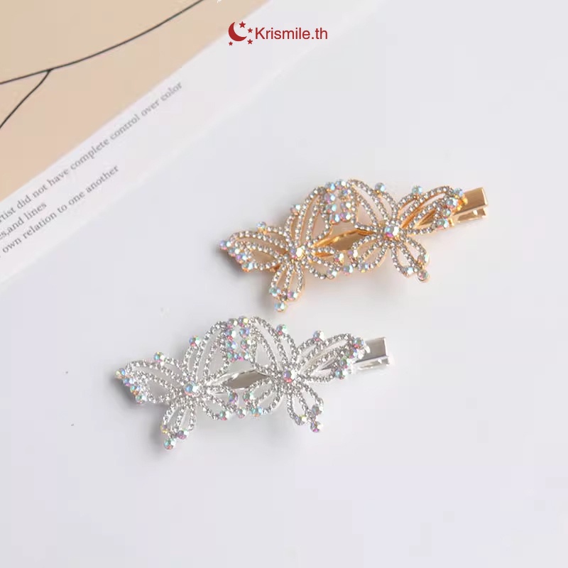 COD-ในไทย ผีเสื้อกิ๊บสาวน่ารักพู่กันกิ๊บหวานอารมณ์ Rhinestone กิ๊บผม-Krismile