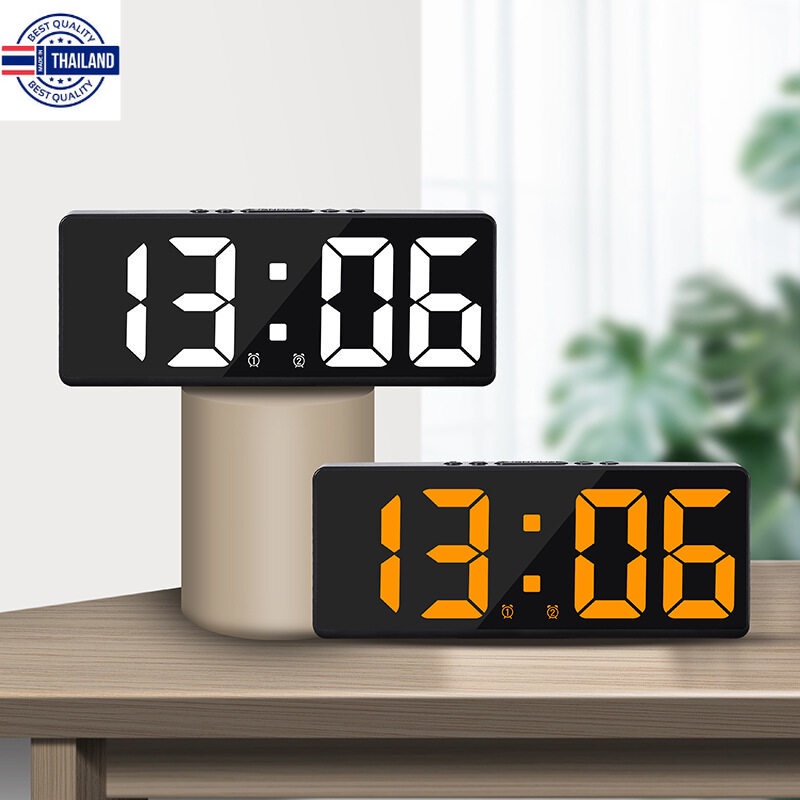 AM888 นาฬิกาติดผนังดิจิตอลตั้งโต๊ะไฟ LED นาฬิกาปลุก 3in1 มินิมอล สไตล์เกาหลี