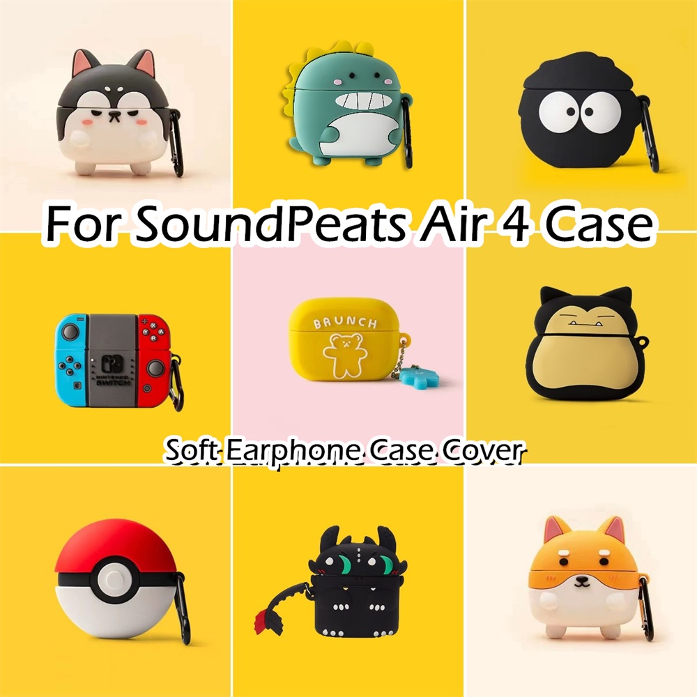 【Case Home】นําไปใช้กับ Soundpeats Air 4 เคส Case เคสหูฟัง การ์ตูนสร้างสรรค์ ซิลิโคนนุ่ม เคส เคสหูฟัง