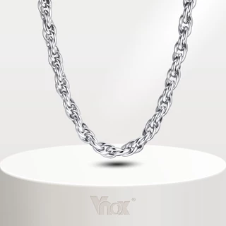 VNOX เครื่องประดับ สร้อยคอสแตนเลส สีเงิน แบบเรียบง่าย สําหรับผู้ชาย และผู้หญิง