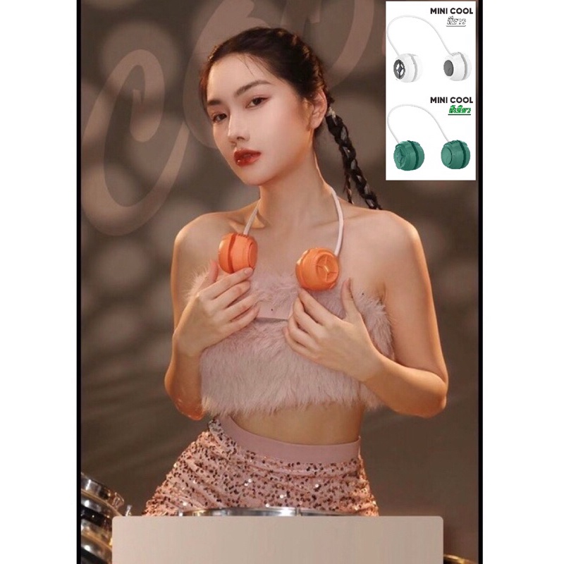 Cool Neck Fan พัดลมคล้องคอ แขวนคอ / พัดลมพกพา คอติด USB มินิแบบชาร์จไฟได้