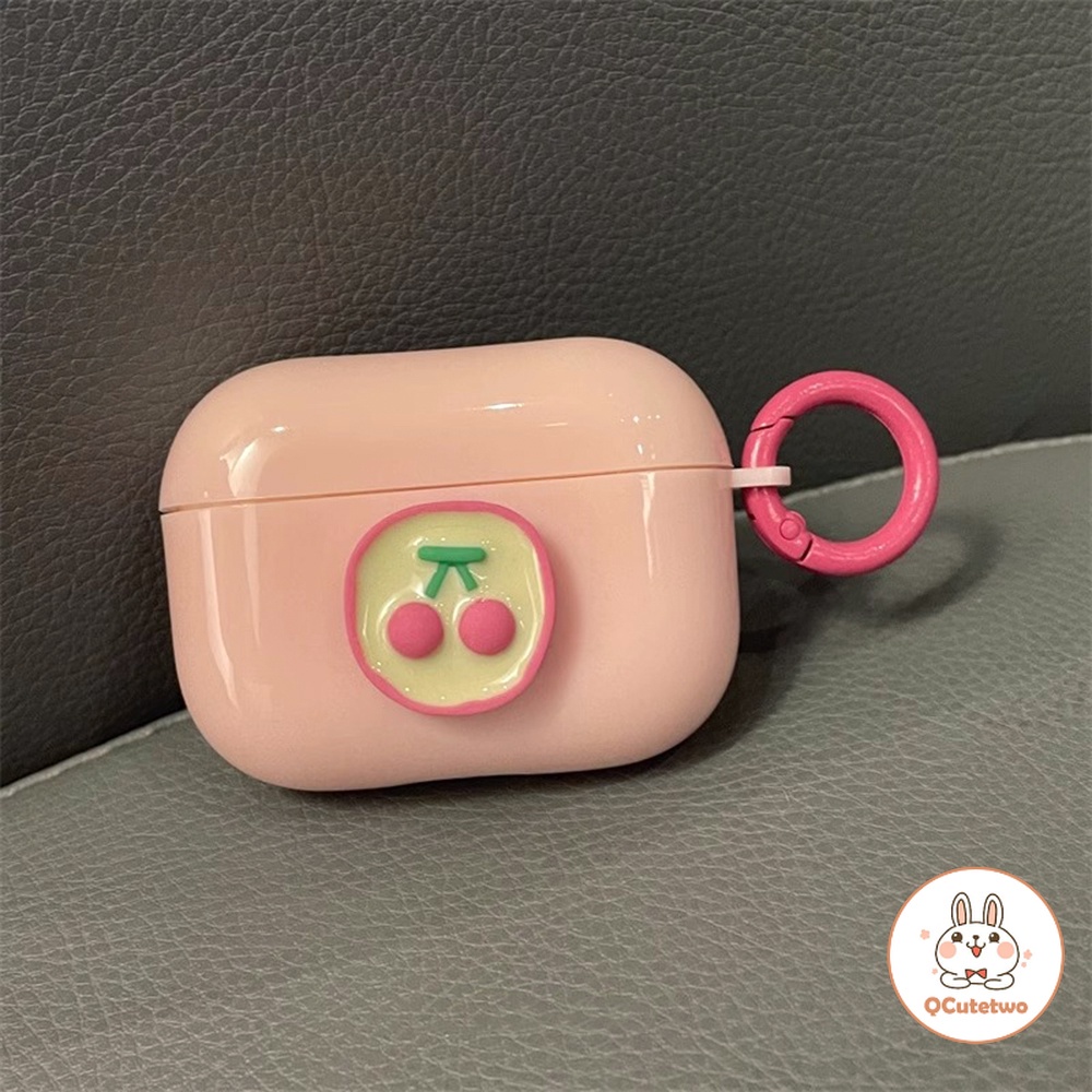 เคสหูฟัง ลายเชอร์รี่ 3D กันฝุ่น สีชมพู สําหรับ Airpods Pro 2 1 2 3