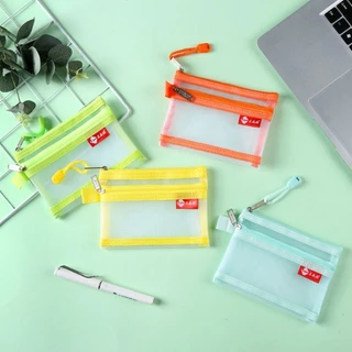 COPPERIX ใส่เหรียญขนาดเล็ก,ตาข่ายไนลอนรถบัส ID กระเป๋าเก็บบัตรเครดิต,พร้อมซิปกระเป๋าจัดระเบียบกระเป๋าสตางค์เงินสองชั้น