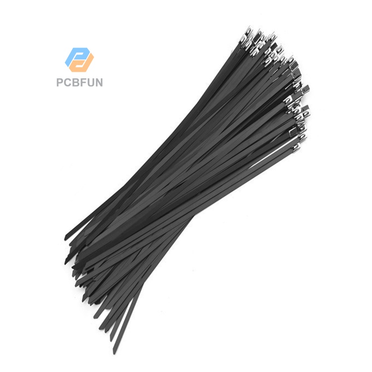 Pcbfun อุปกรณ์ซิปล็อค โลหะ สเตนเลส สําหรับล็อคสายเคเบิล 100 ชิ้น