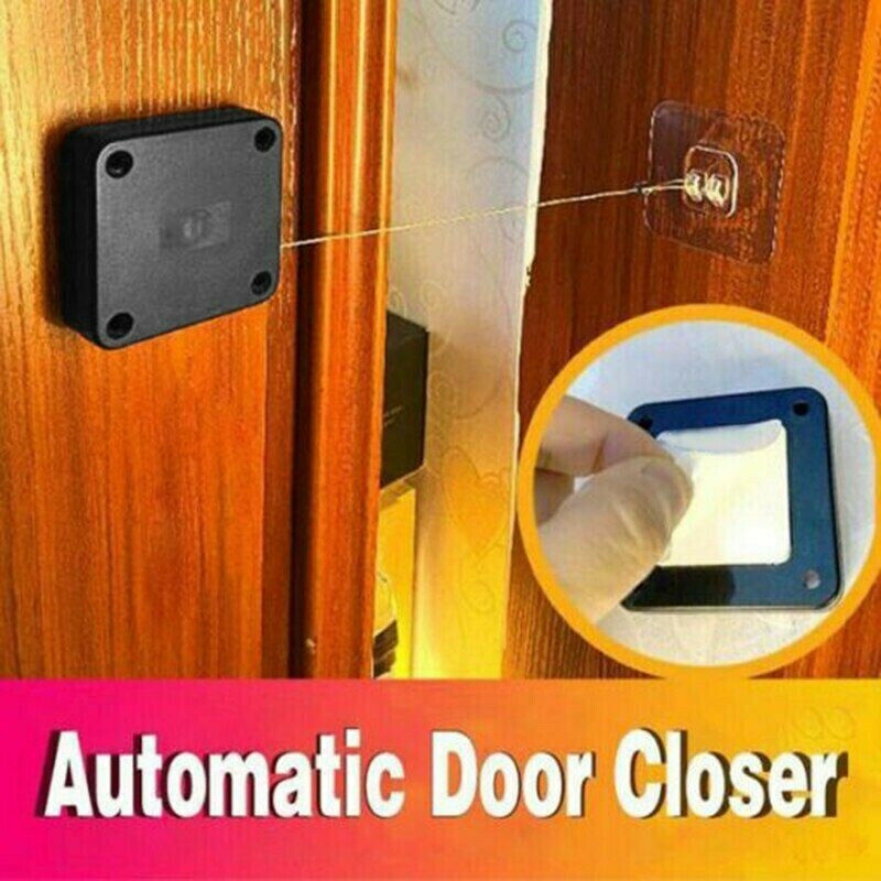 Punch-free Automatic Sensor Door Closer Anti-theft Telescopic Steel Wire Rope