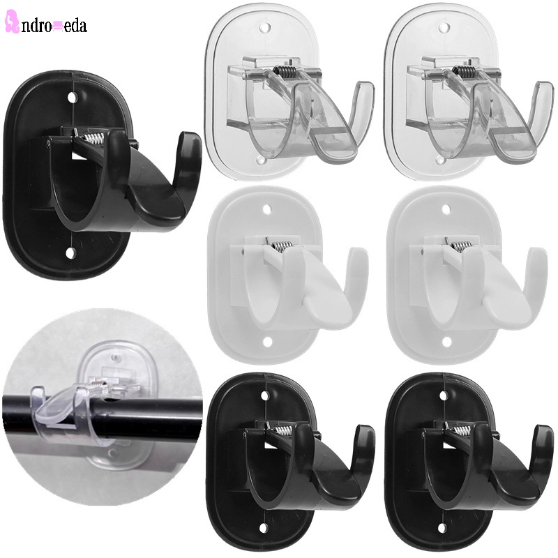 อุปกรณ์ ตกแต่งบ้าน คลิปตะขอแขวนผ้าม่าน แบบติดผนัง ปรับได้ ไร้ตะปู ยืดหดได้ อุปกรณ์เสริม สําหรับบ้าน 2 ชิ้น ราคาถูก