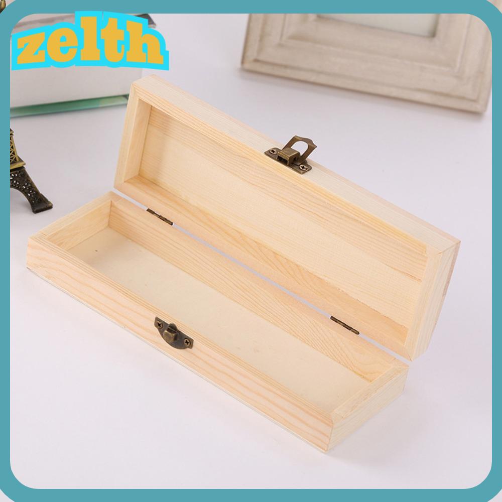 Zelth กล่องไม้ ความจุขนาดใหญ่ DIY กล่องดินสอไม้ กล่องเครื่องประดับ กันน้ํา ปากกา เครื่องเขียน กล่องไม้เก็บของ จัดหาบ้าน