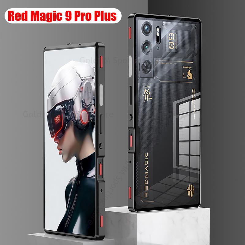 สําหรับ ZTE nubia Red Magic 9 8s Pro Plus กระจกนิรภัย แม่เหล็ก เคส สําหรับ Red Magic 8s 8 9 Pro โลหะ กันชน ล็อค แม่เหล็ก