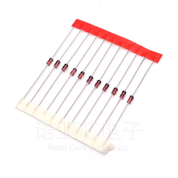 ((10 ชิ้น) ใหม่ ไดโอดควบคุมแรงดันไฟฟ้า 1N4742A 1W 12V In-Line DO-41 IN4742A