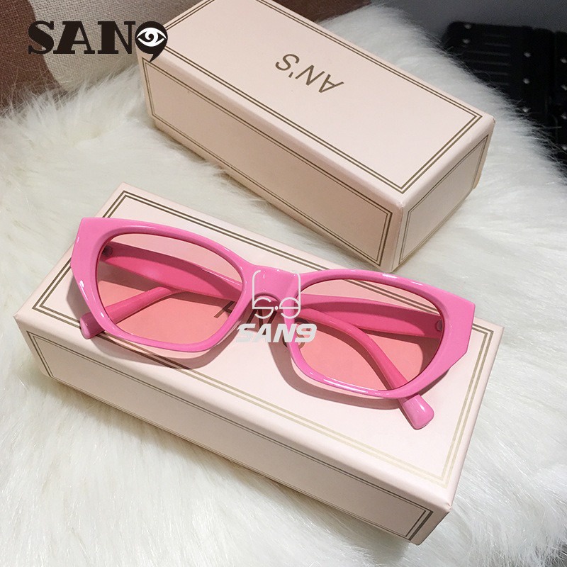 【พร้อมส่ง】COD(San9) แว่นตากันแดดแฟชั่น กรอบแคทอาย ทรงไม่สมมาตร ป้องกันรังสียูวี ขนาดเล็ก 2024
