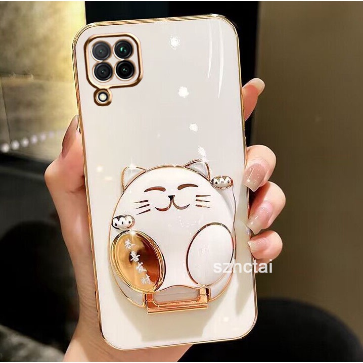เคสโทรศัพท์ samsung a12 a22 m12 m22 เคสโทรศัพท์ เคสโทรศัพท์พร้อมขาตั้งแมวกวัก Gong Xi Fa Cai