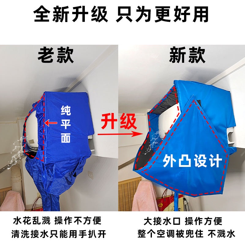 เครื่องด้านในเครื่องปรับอากาศฝาครอบทําความสะอาดแบบถอดได้ฝาครอบทําความสะอาดเครื่องปรับอากาศฝาครอบขั้วต่อน้ํากระเป๋าทําความสะอาดเครื่องปรับอากาศสไตล์แขวนใ