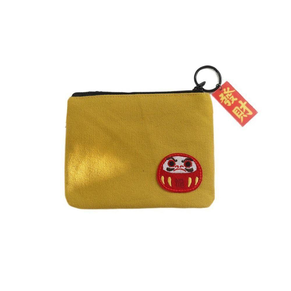 Caramelo Lucky Purse กระเป๋าใส่เหรียญความจุขนาดใหญ่ Lucky Charm ซองใส่บัตรผ้าแคนวาส