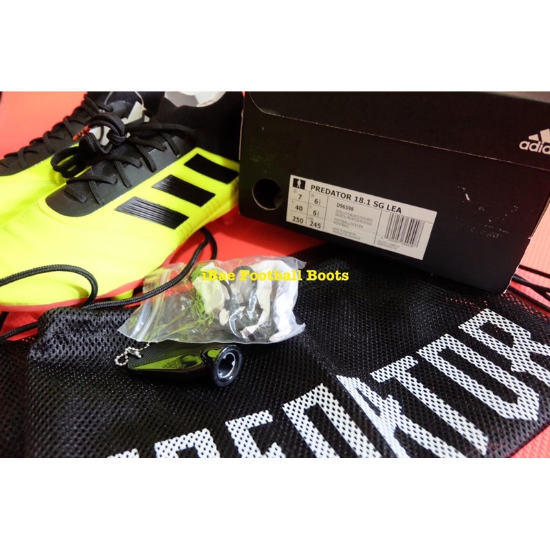 รองเท้าฟุตบอล ปุ่มเหล็ก Adidas Predator 18.1 SG หนังแท้ ตัวท็อป มือ 1 7us 250jp แฟชั่น