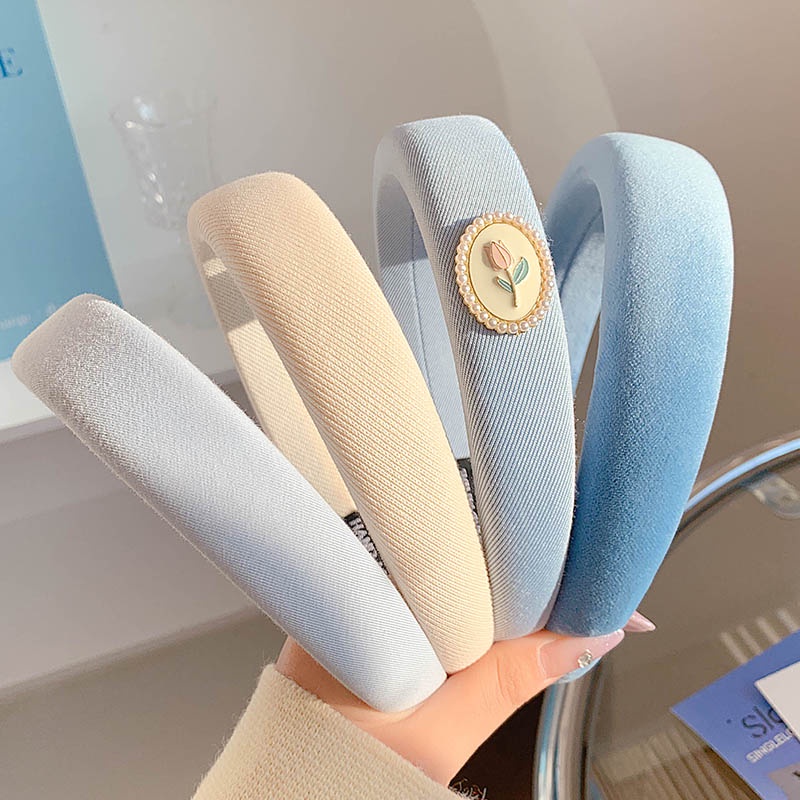 ที่คาดผมสีน้ําเงินฤดูใบไม้ผลิแฟชั่นสุภาพสตรีที่คาดผมปีกกว้างระดับไฮเอนด์ 2025 ที่คาดผมล้างหน้าสาวสไตล์ใหม่ - รูปที่ 5