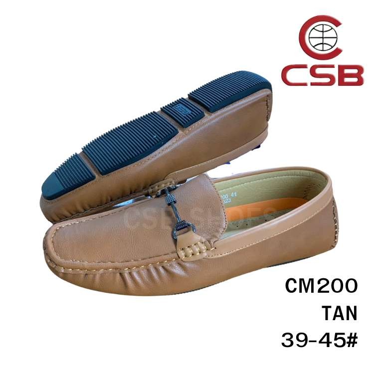 CSB รองเท้าลำลองผู้ชาย CM200 รองเท้าคัชชูหนังผู้ชายสไตส์แฟชั่น ทรงหน้ารองเท้าเรียวยาว มีสีน้ำตาล