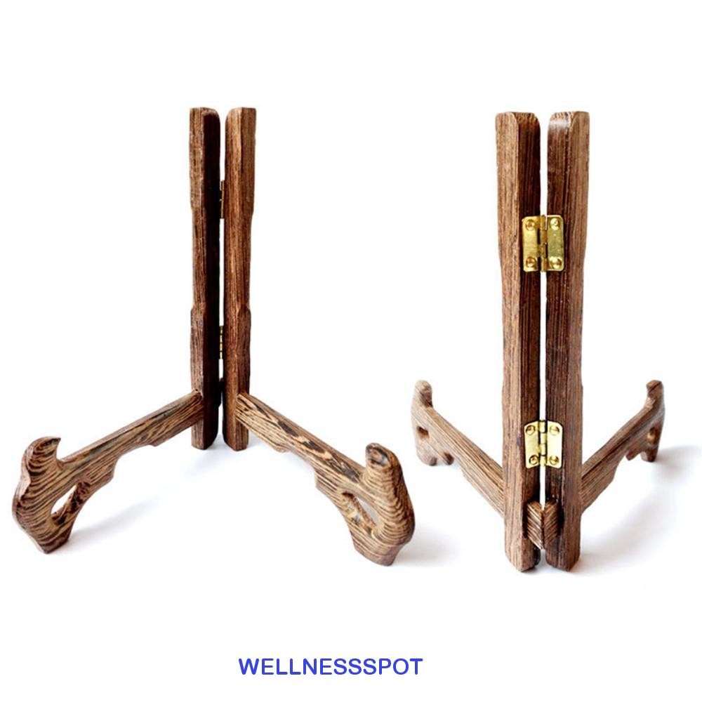 Wellnessspot ขาตั้งตกแต่งบ้านไม้ 3-7 นิ้วที่วางจาน