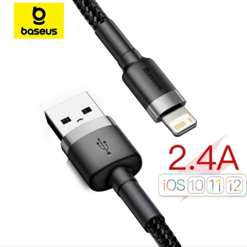 Baseus สายชาร์จ 2.4A 1/2เมตร usb to ip สายชาร์จโทรศัพท์ สายชาร์จไอโฟน