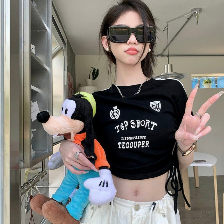 เสื้อครอปสตรีมีเชือกผูก Sport RIB (LD 88, PJ 40)